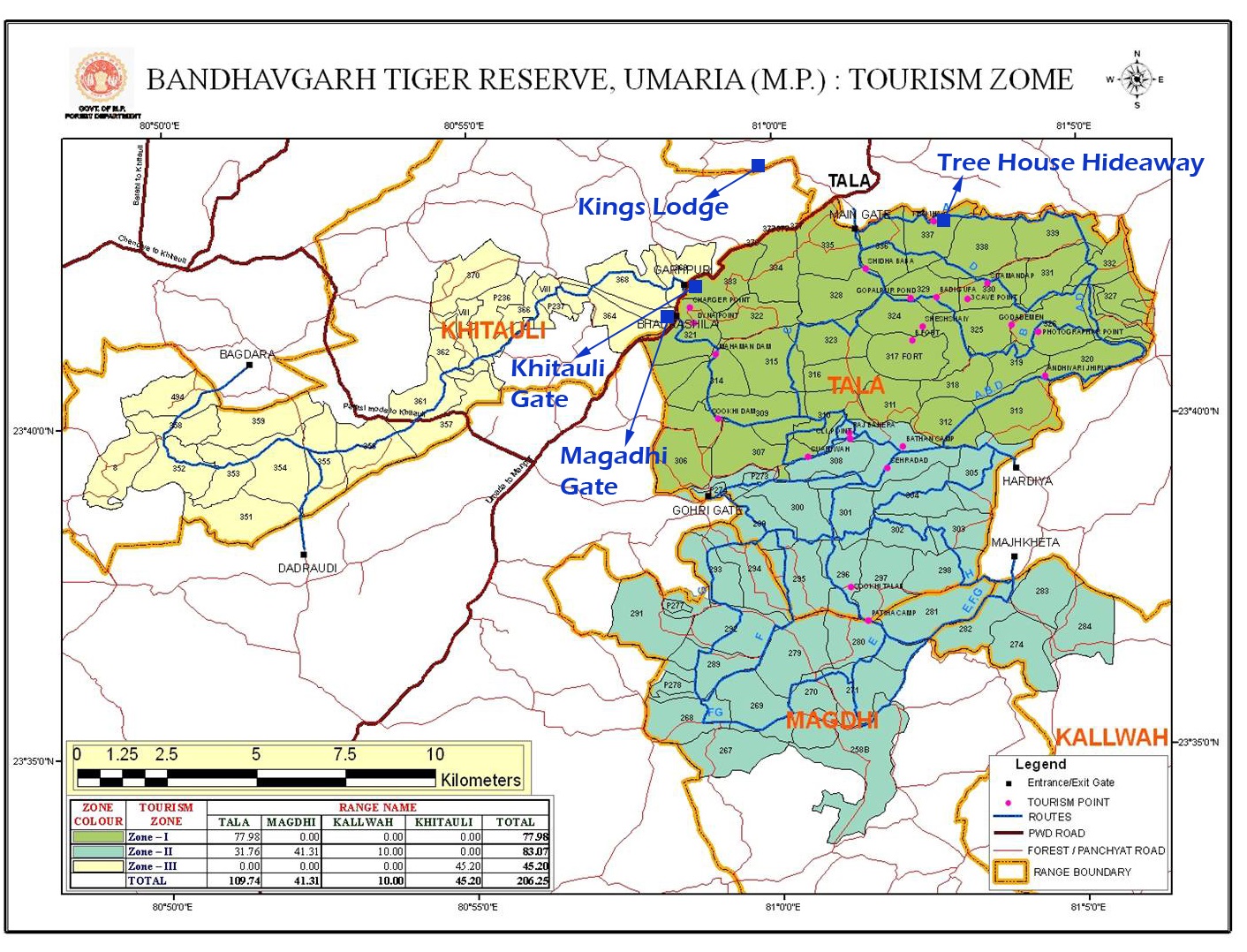 Bandhavgarh Map 